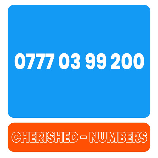 07770 399 200 Gold UK VIP Mobile Phone Number Sim